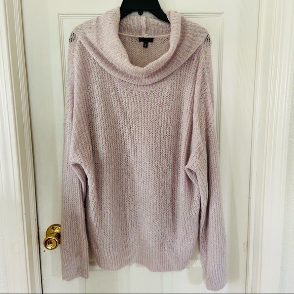 Express Sweaters - NWOT EXPRESS lavender purple sparkle metallic cowl neck chunky sweater SZ M & L